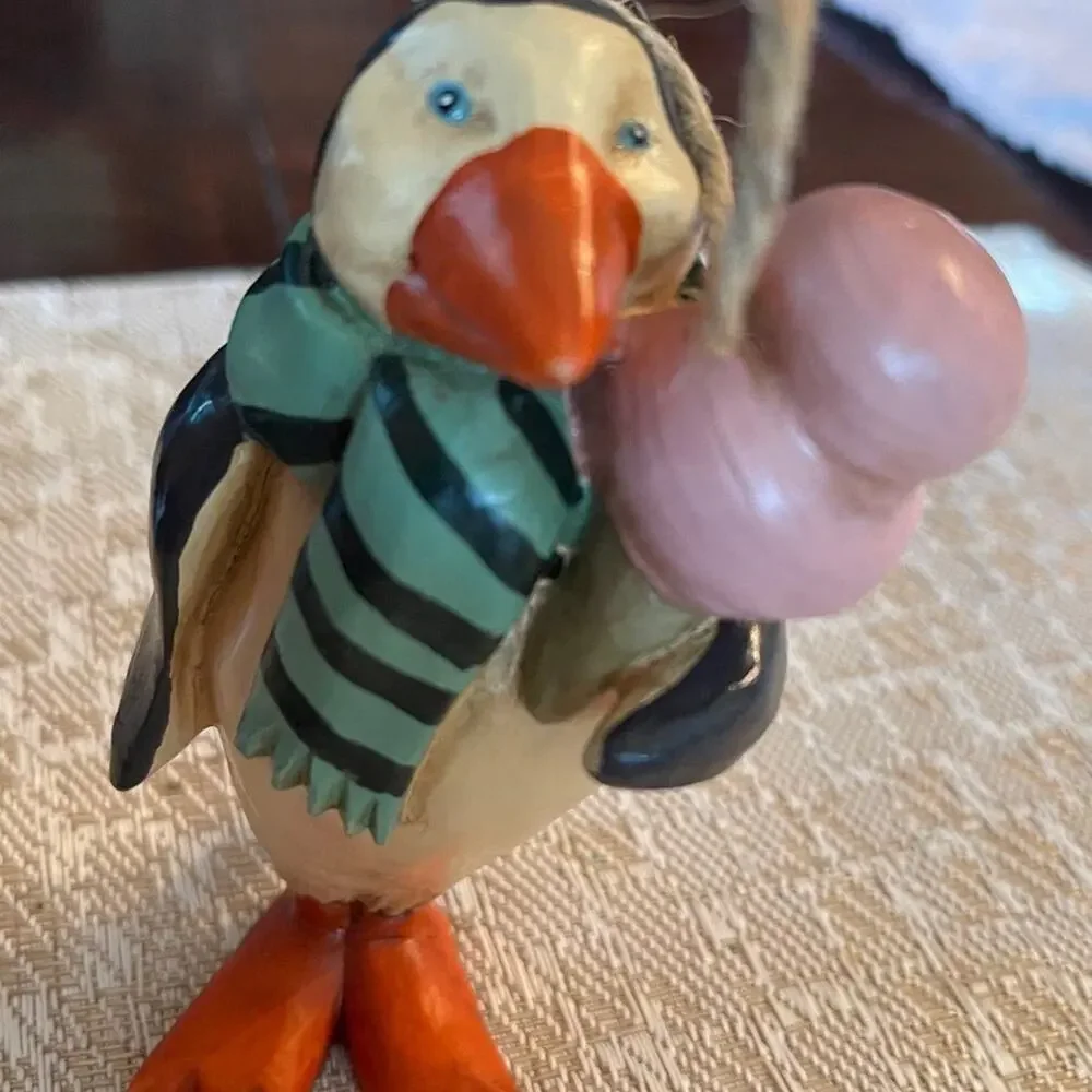 Standing Penguin Christmas ornament wood look